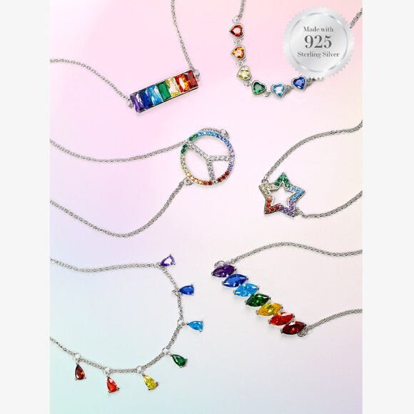 925 Sterling Silver Multicolor Gemstone Bracelet, Charmed Aroma Rainbow 2019 - Picture 3 of 4